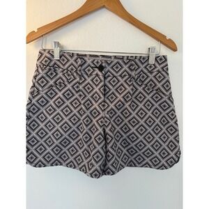 Puma Sport Lifestyle Women's Sz 2 Grey Geometric Chino Flat Front Golf Shorts.